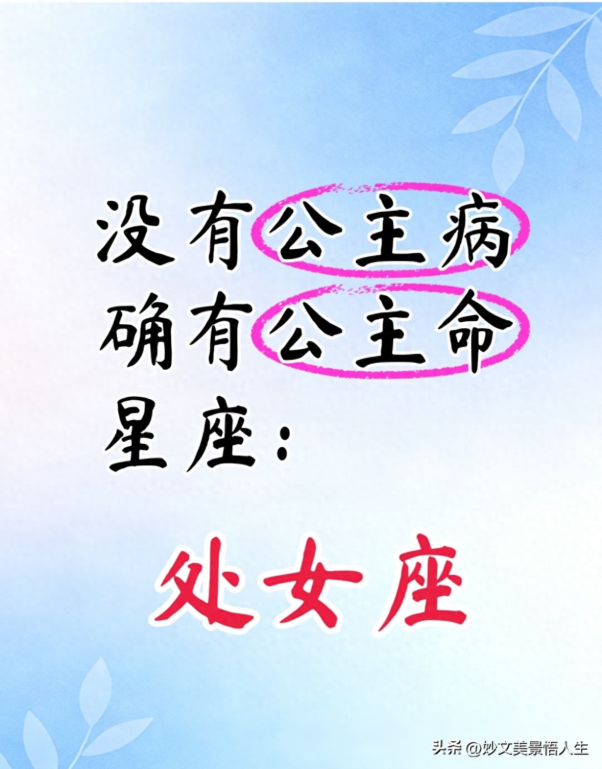 12星座代表什么公主_处女座清醒自律生活_处女座情绪自洽闭环系统